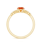 Round Shape Solitaire Fire Opal Infinity Engagement Ring with Diamond Fire Opal - ( AAA ) - Quality - Rosec Jewels
