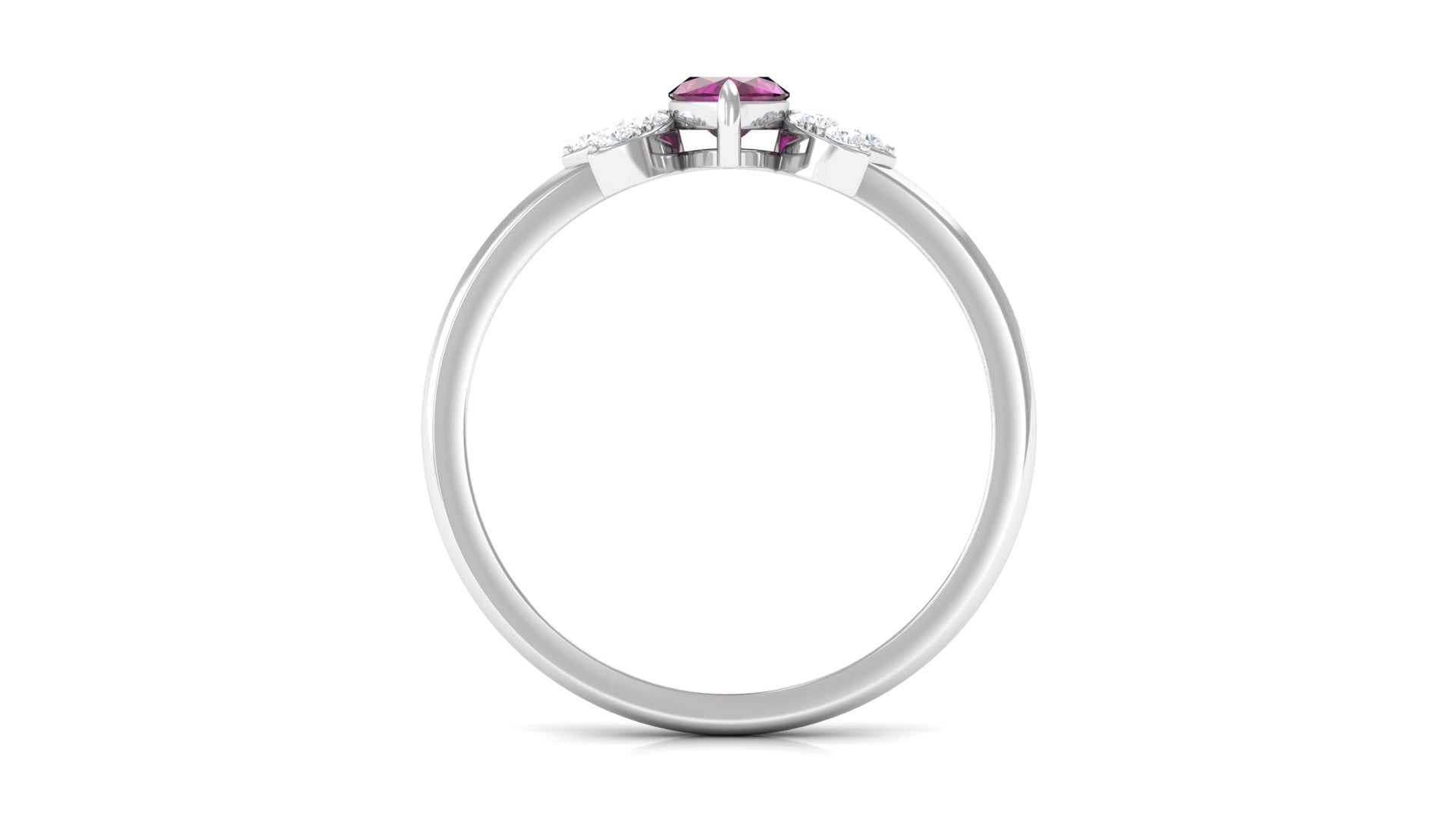 1 CT Marquise Cut Rhodolite Promise Ring with Diamond Stones Rhodolite - ( AAA ) - Quality - Rosec Jewels