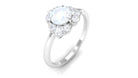 1.25 CT Moonstone and Diamond Floral Engagement Ring Moonstone - ( AAA ) - Quality - Rosec Jewels