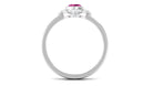 Pink Tourmaline Floral Engagement Ring with Diamond Halo Pink Tourmaline - ( AAA ) - Quality - Rosec Jewels