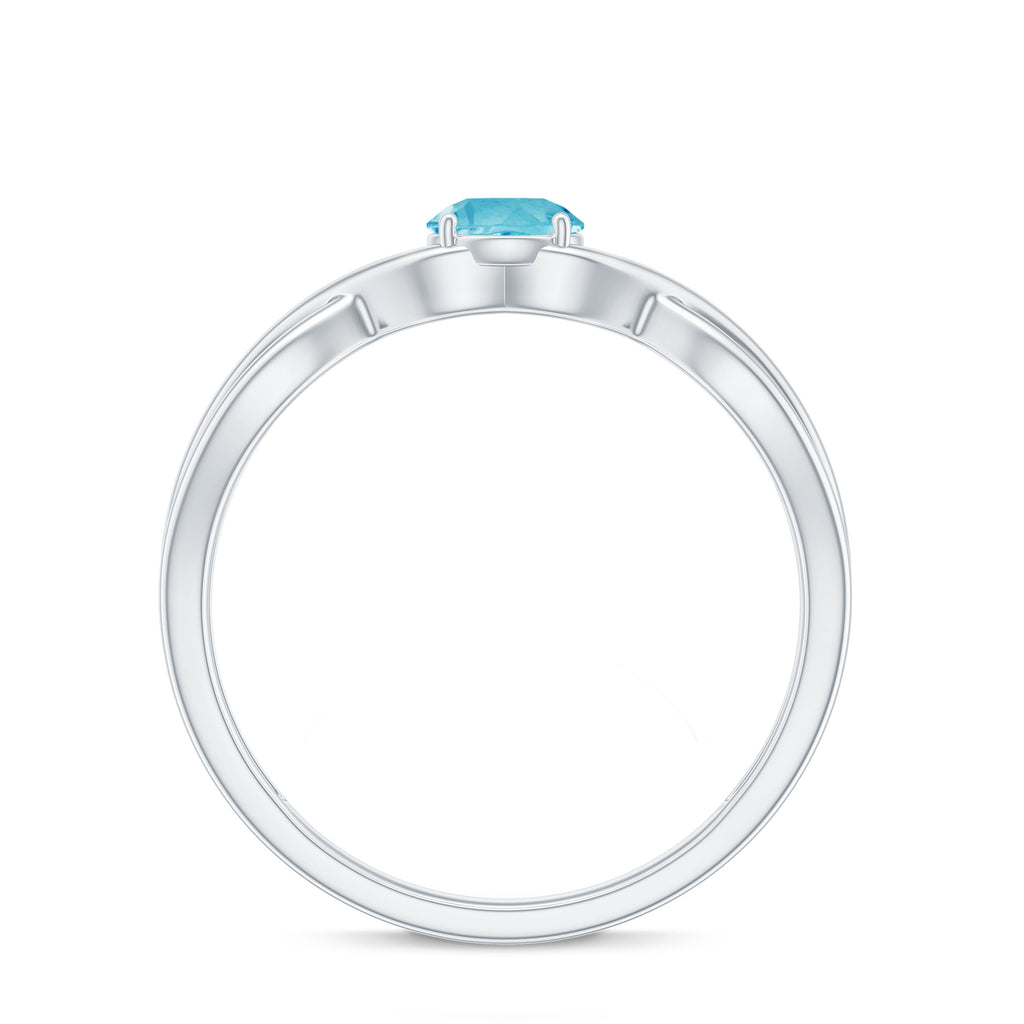 0.25 CT Natural Swiss Blue Topaz Solitaire Ring in Prong Setting Swiss Blue Topaz - ( AAA ) - Quality - Rosec Jewels