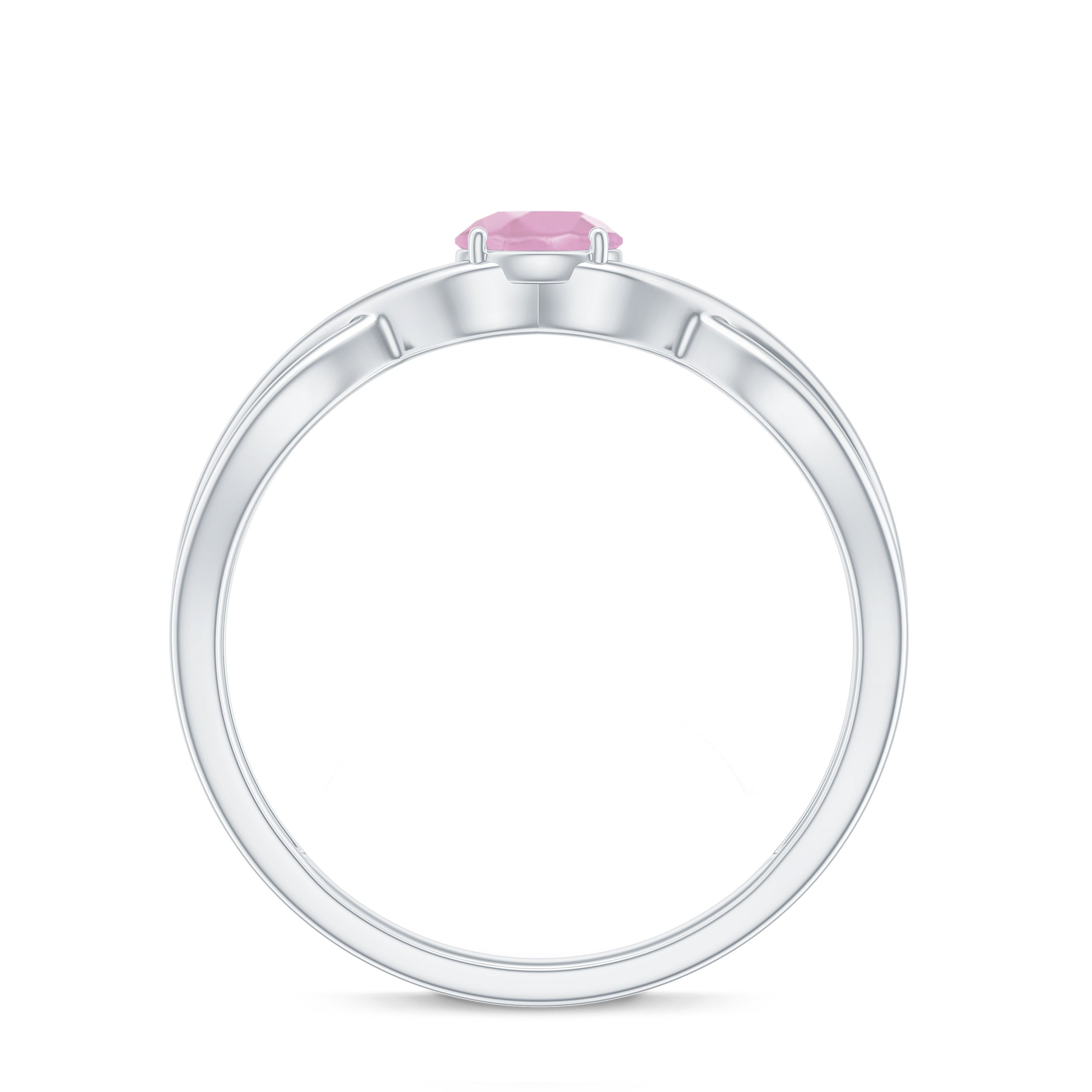 0.25 CT Elegant Rose Quartz Solitaire Ring in Prong Setting Rose Quartz - ( AAA ) - Quality - Rosec Jewels