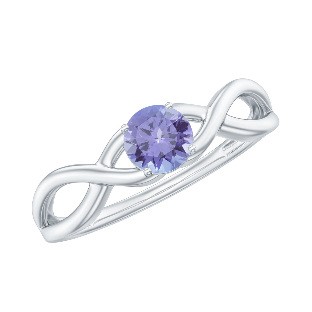 1/2 CT Certified Tanzanite Solitaire Crossover Ring in Gold Tanzanite - ( AAA ) - Quality - Rosec Jewels