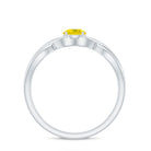 0.50 CT Solitaire Yellow Sapphire Crossover Ring Yellow Sapphire - ( AAA ) - Quality - Rosec Jewels