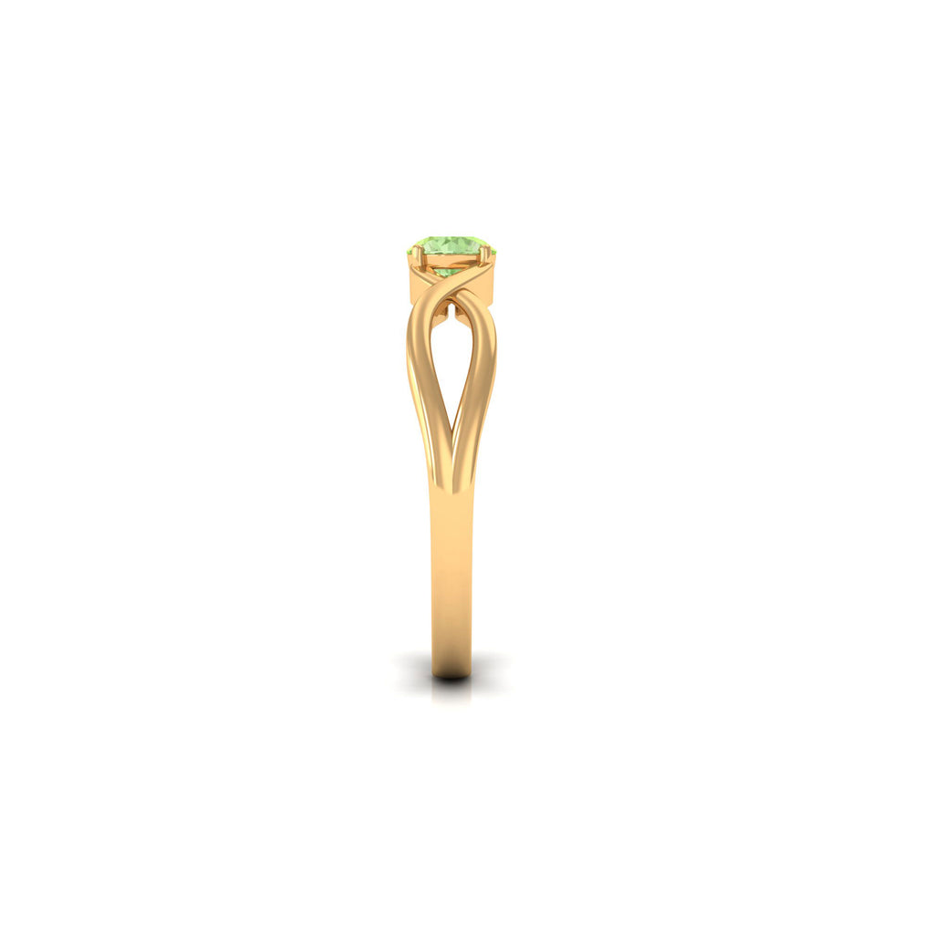 0.50 CT Round Cut Green Sapphire Solitaire Ring in Gold Green Sapphire - ( AAA ) - Quality - Rosec Jewels
