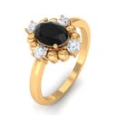 Created Black Diamond Cocktail Engagement Ring Lab Created Black Diamond - ( AAAA ) - Quality - Rosec Jewels