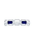 Natural Blue Sapphire and Diamond Eternity Wedding Ring Blue Sapphire - ( AAA ) - Quality - Rosec Jewels