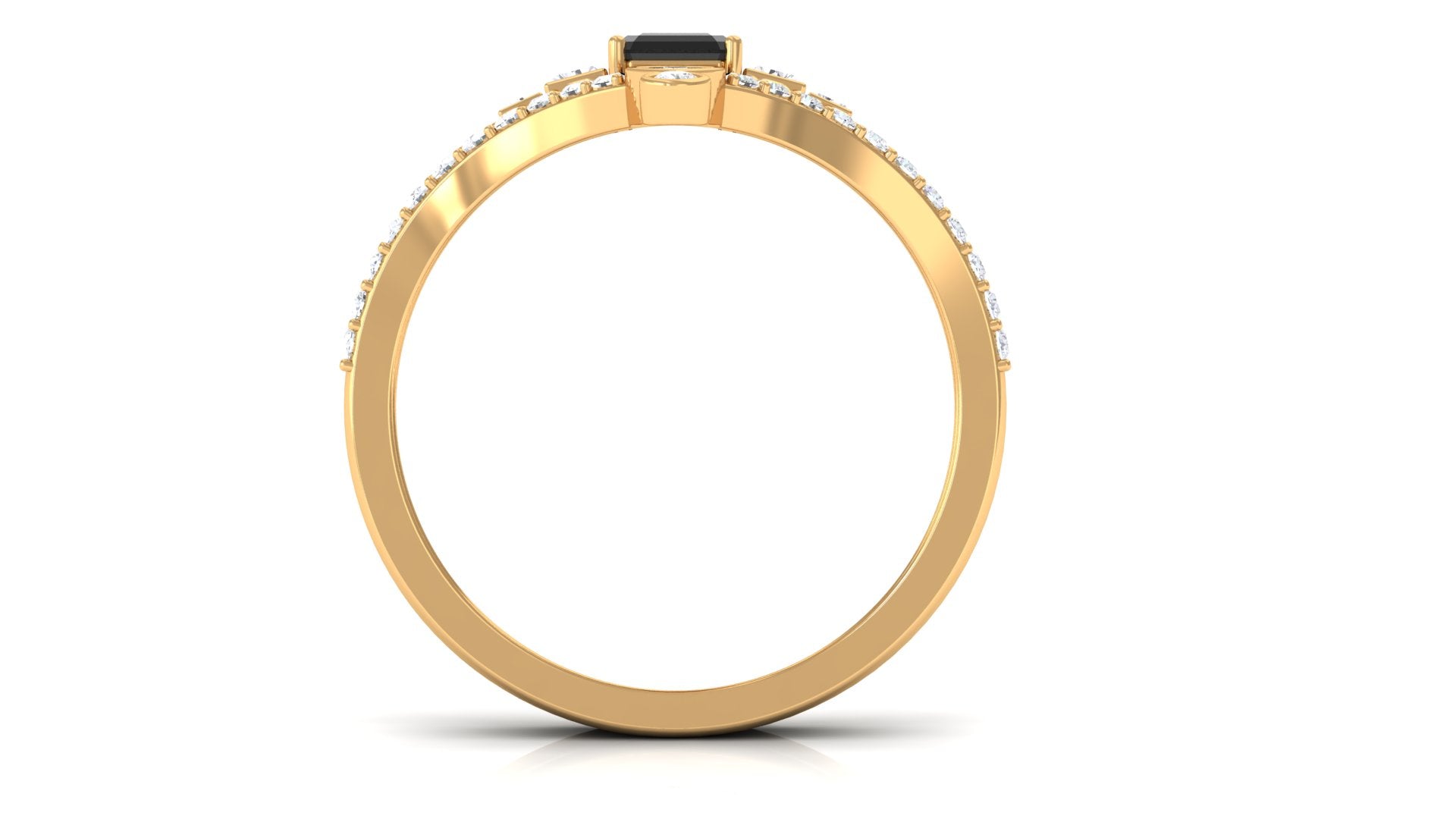 Created Black Diamond Wedding Ring Set with Moissanite Lab Created Black Diamond - ( AAAA ) - Quality - Rosec Jewels