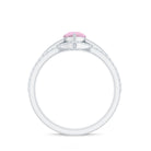 Pear Cut Rose Quartz Trio Wedding Ring Set with Moissanite Rose Quartz - ( AAA ) - Quality - Rosec Jewels