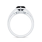 1.25 CT Princess Cut Black Diamond and Moissanite Solitaire Ring Set Black Diamond - ( AAA ) - Quality - Rosec Jewels