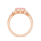 1.75 CT Princess Cut Morganite and Moissanite Trio Wedding Ring Set Morganite - ( AAA ) - Quality - Rosec Jewels