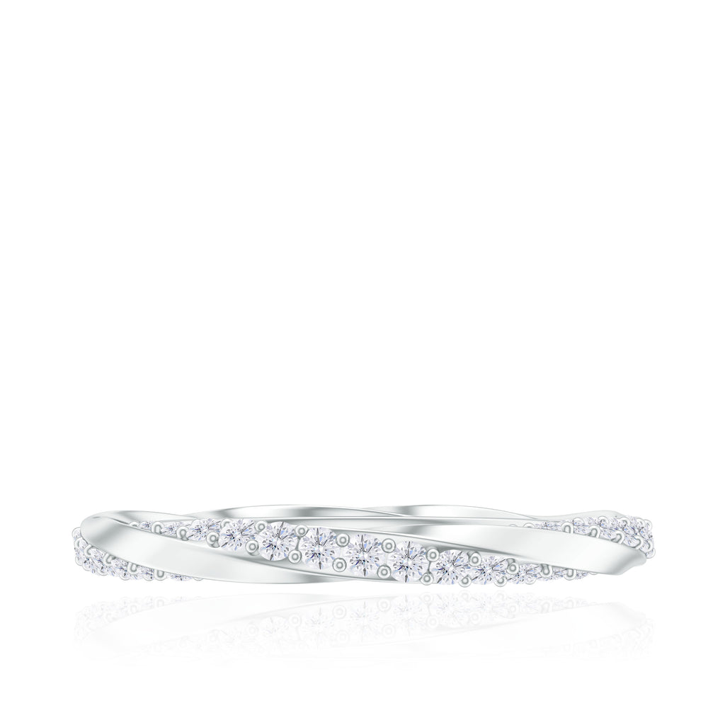 Diamond Gold Twisted Eternity Promise Ring Diamond - ( HI-SI ) - Color and Clarity - Rosec Jewels