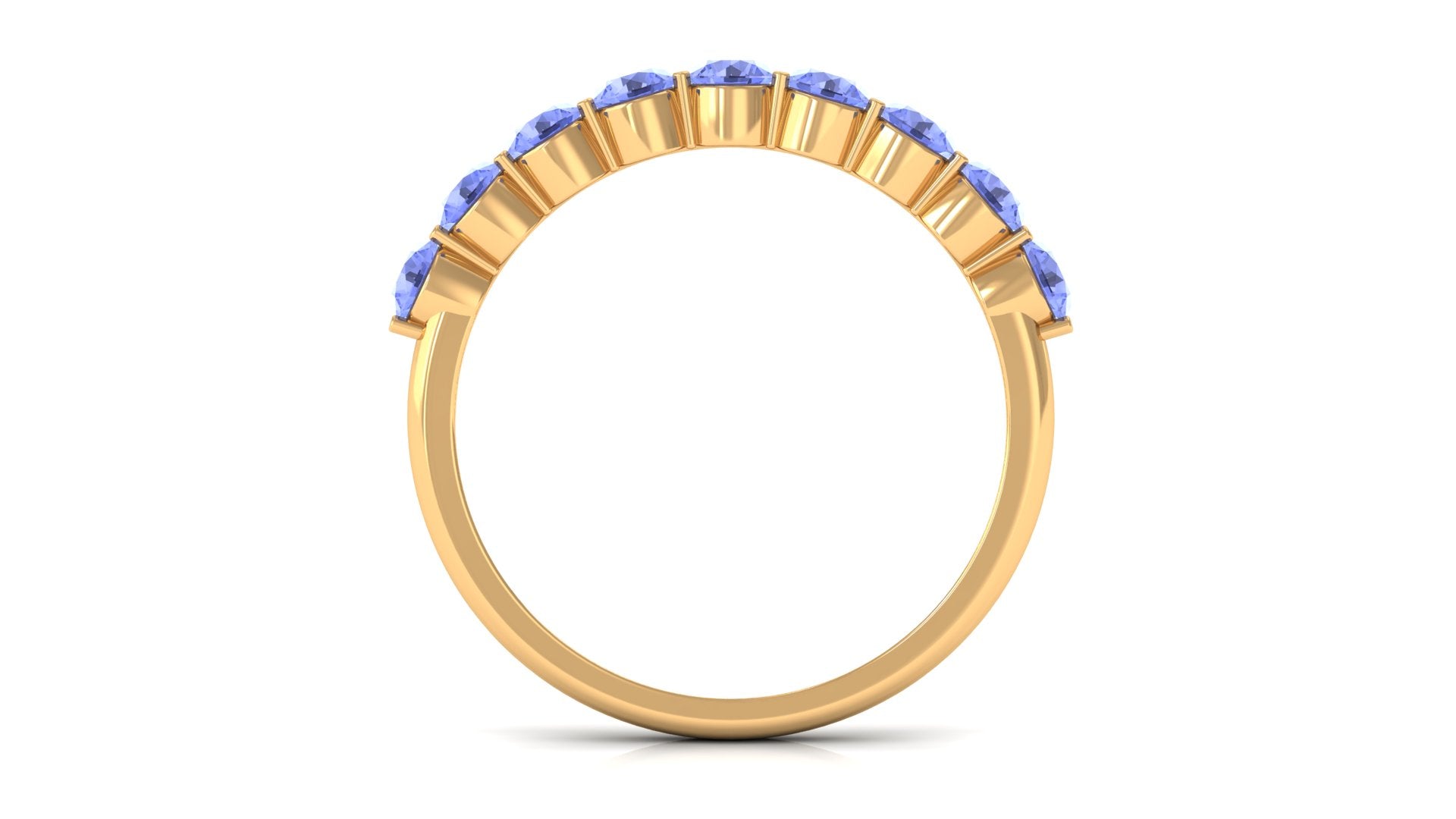 1.25 CT Natural Tanzanite Semi Eternity Ring in Gold Tanzanite - ( AAA ) - Quality - Rosec Jewels