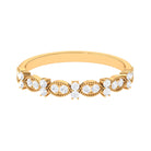 Round Diamond Designer Semi Eternity Ring with Milgrain Diamond - ( HI-SI ) - Color and Clarity - Rosec Jewels