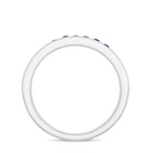 Channel Set Round Blue Sapphire Half Eternity Ring Blue Sapphire - ( AAA ) - Quality - Rosec Jewels
