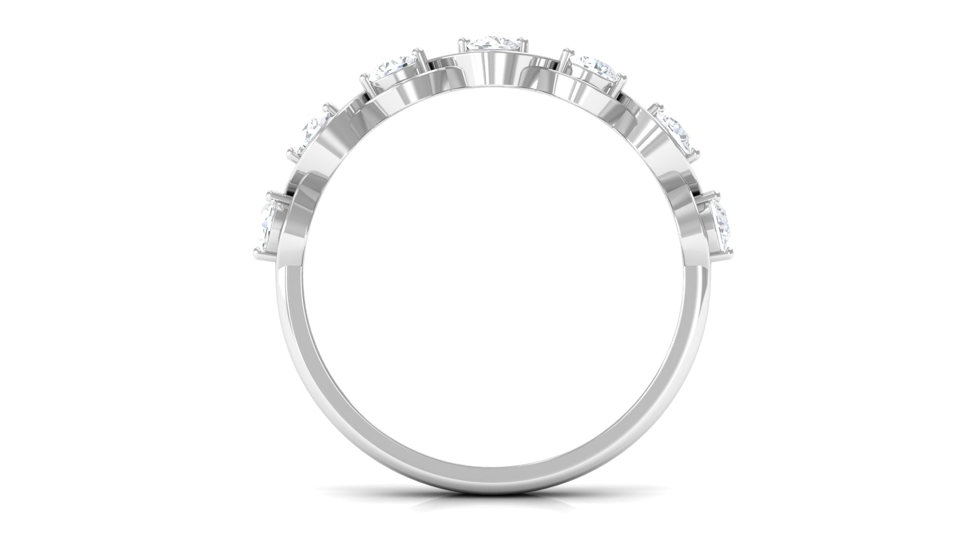 Round Cut Real Diamond Infinity Half Eternity Ring Diamond - ( HI-SI ) - Color and Clarity - Rosec Jewels