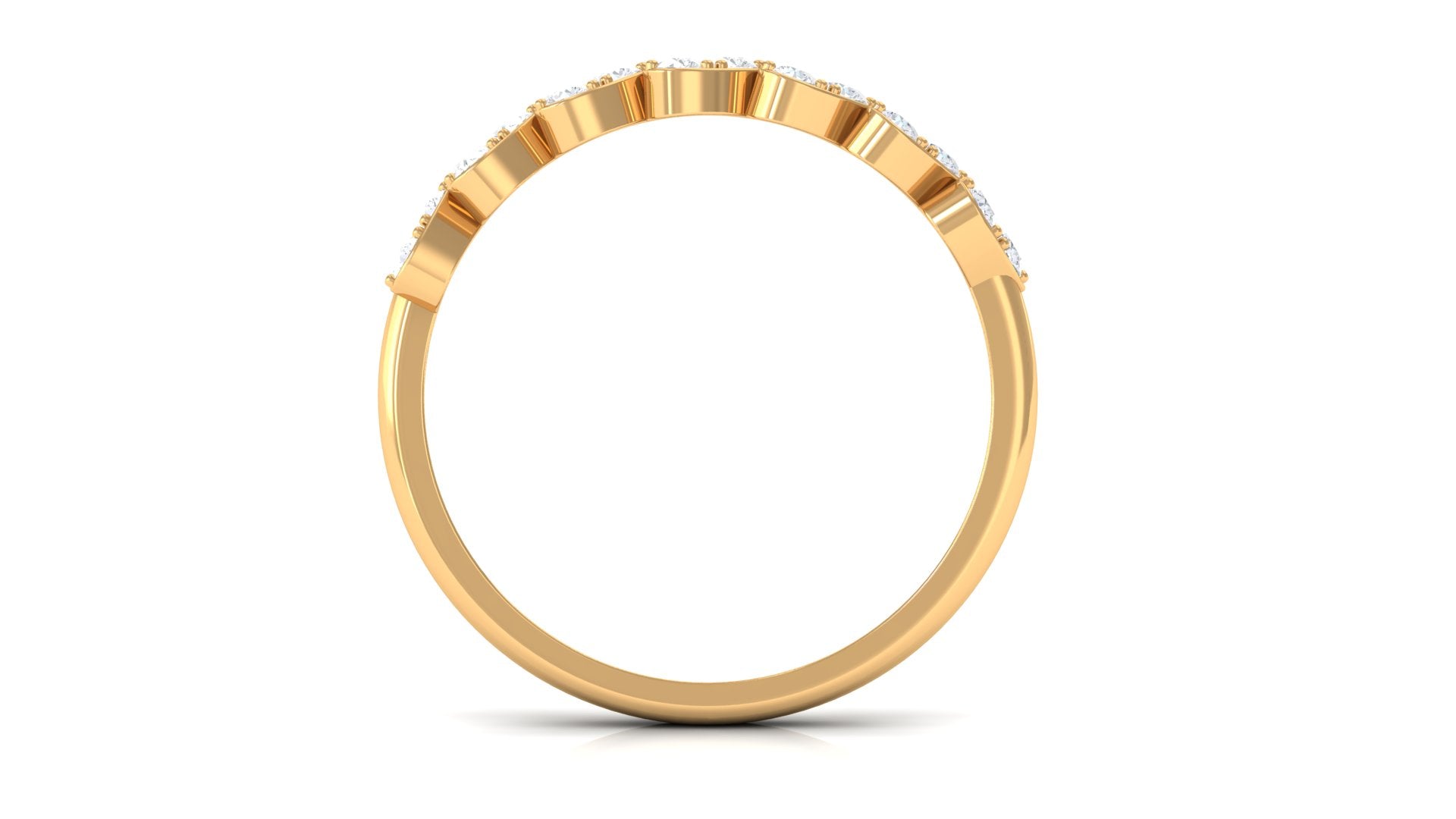 Round Diamond Heart Half Eternity Ring Diamond - ( HI-SI ) - Color and Clarity - Rosec Jewels