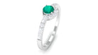 3/4 CT Natural Green Emerald and Diamond Promise Ring Emerald - ( AAA ) - Quality - Rosec Jewels