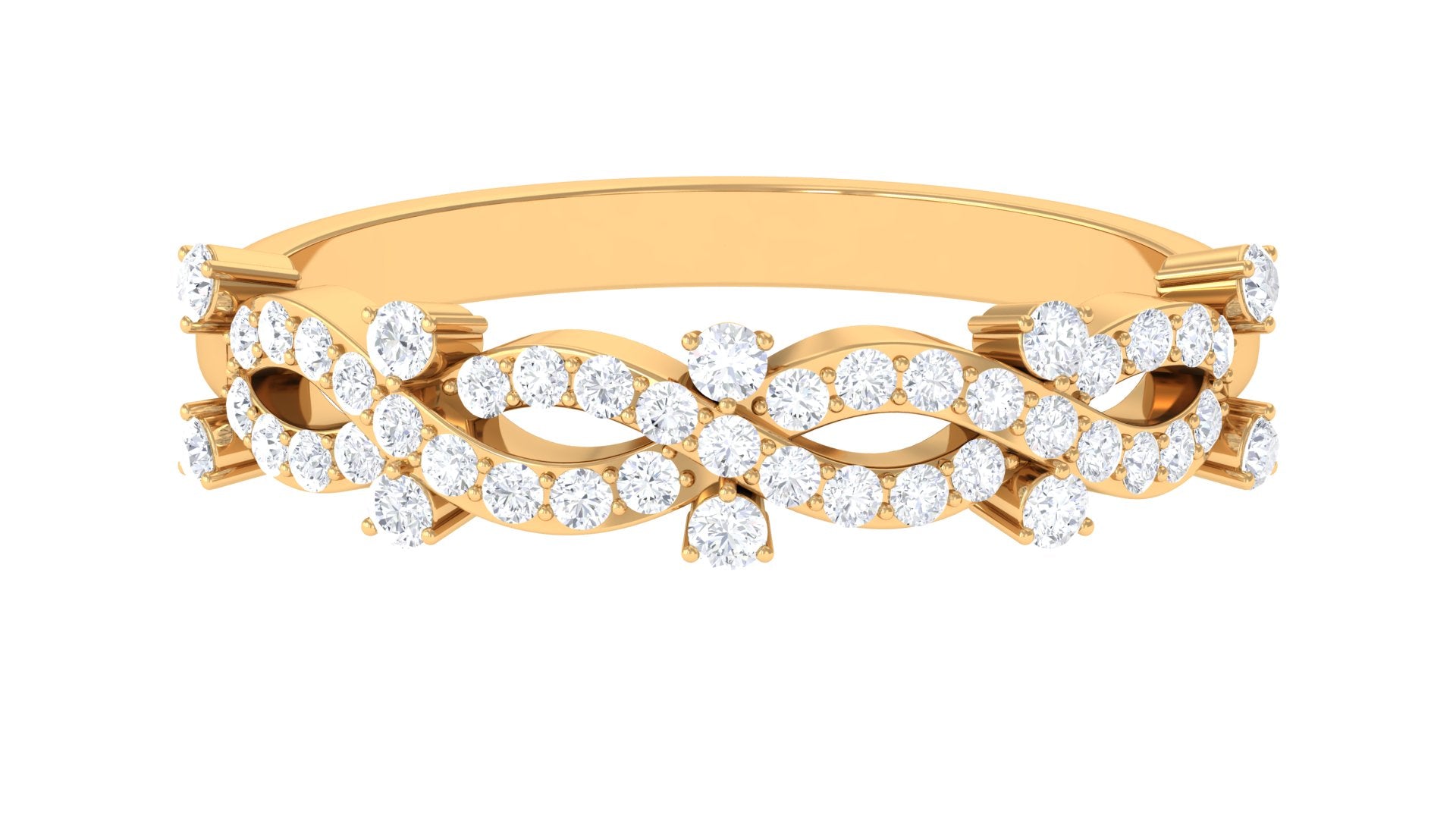3/4 CT Designer Diamond Twisted Half Eternity Ring Diamond - ( HI-SI ) - Color and Clarity - Rosec Jewels