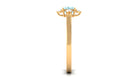 Princess Aquamarine Solitaire Promise Ring with Diamond Aquamarine - ( AAA ) - Quality - Rosec Jewels