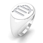 Certified Cubic Zirconia Virgo Zodiac Signet Ring Zircon - ( AAAA ) - Quality - Rosec Jewels
