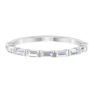 Baguette Cut Minimal Moissanite East West Stackable Ring in Bar Setting Moissanite - ( D-VS1 ) - Color and Clarity - Rosec Jewels