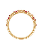 Created Ruby Gold Filigree Band Ring Lab Created Ruby - ( AAAA ) - Quality - Rosec Jewels