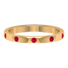Elegant Ruby Stackable Band Ring in Gypsy Setting Ruby - ( AAA ) - Quality - Rosec Jewels