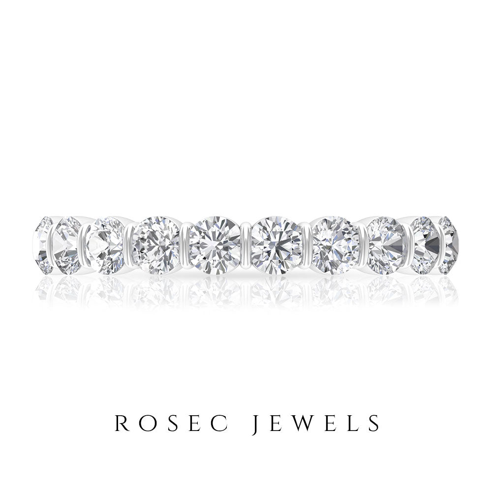 1.25 CT Diamond Eternity Ring in Bar Setting Diamond - ( HI-SI ) - Color and Clarity - Rosec Jewels