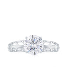 7 MM Solitaire Moissanite and Gold Filgree Ring Moissanite - ( D-VS1 ) - Color and Clarity - Rosec Jewels