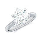 2 CT Round Cut Certified Moissanite Solitaire Ring in Peg Head Setting Moissanite - ( D-VS1 ) - Color and Clarity - Rosec Jewels