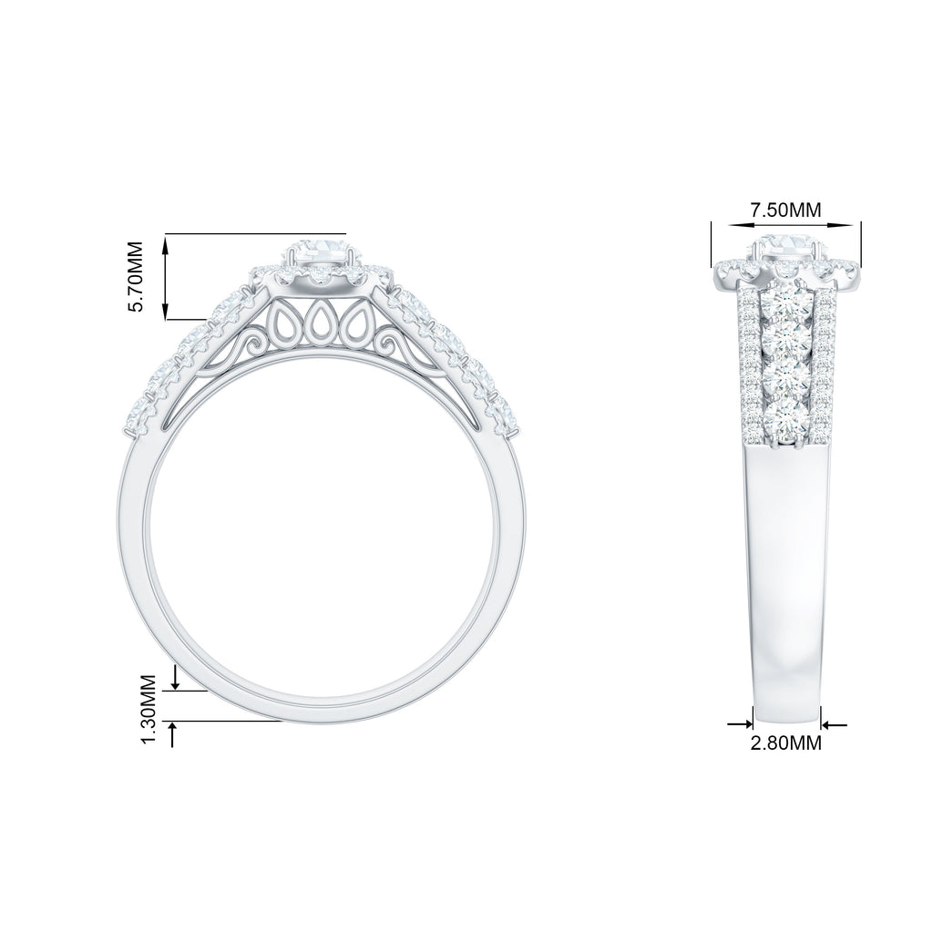 Rosec Jewels-1.50 CT Zircon Statement Engagement Ring