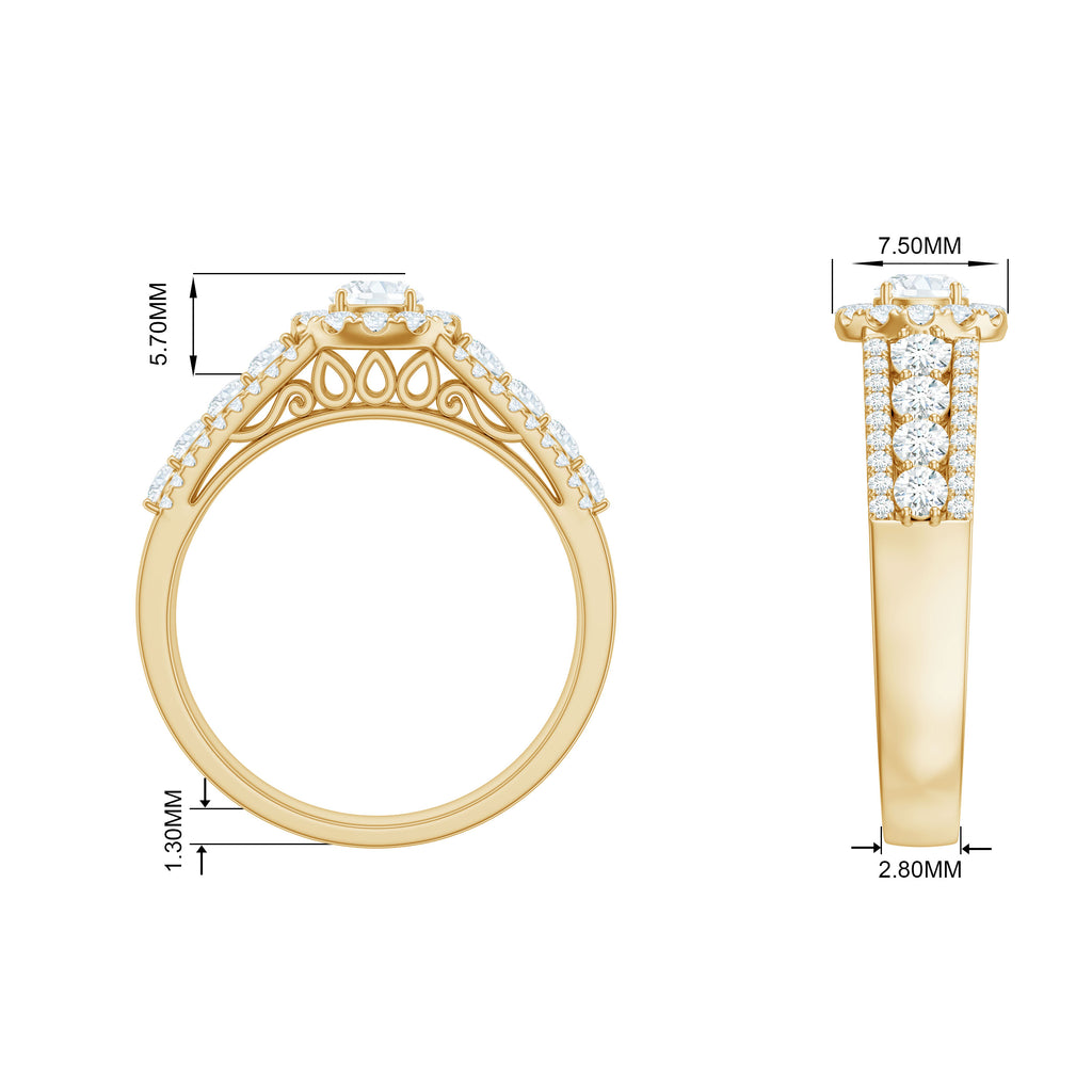 Rosec Jewels-1.50 CT Zircon Statement Engagement Ring