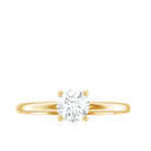 3/4 CT Certified Moissanite Solitaire Minimal Engagement Ring Moissanite - ( D-VS1 ) - Color and Clarity - Rosec Jewels