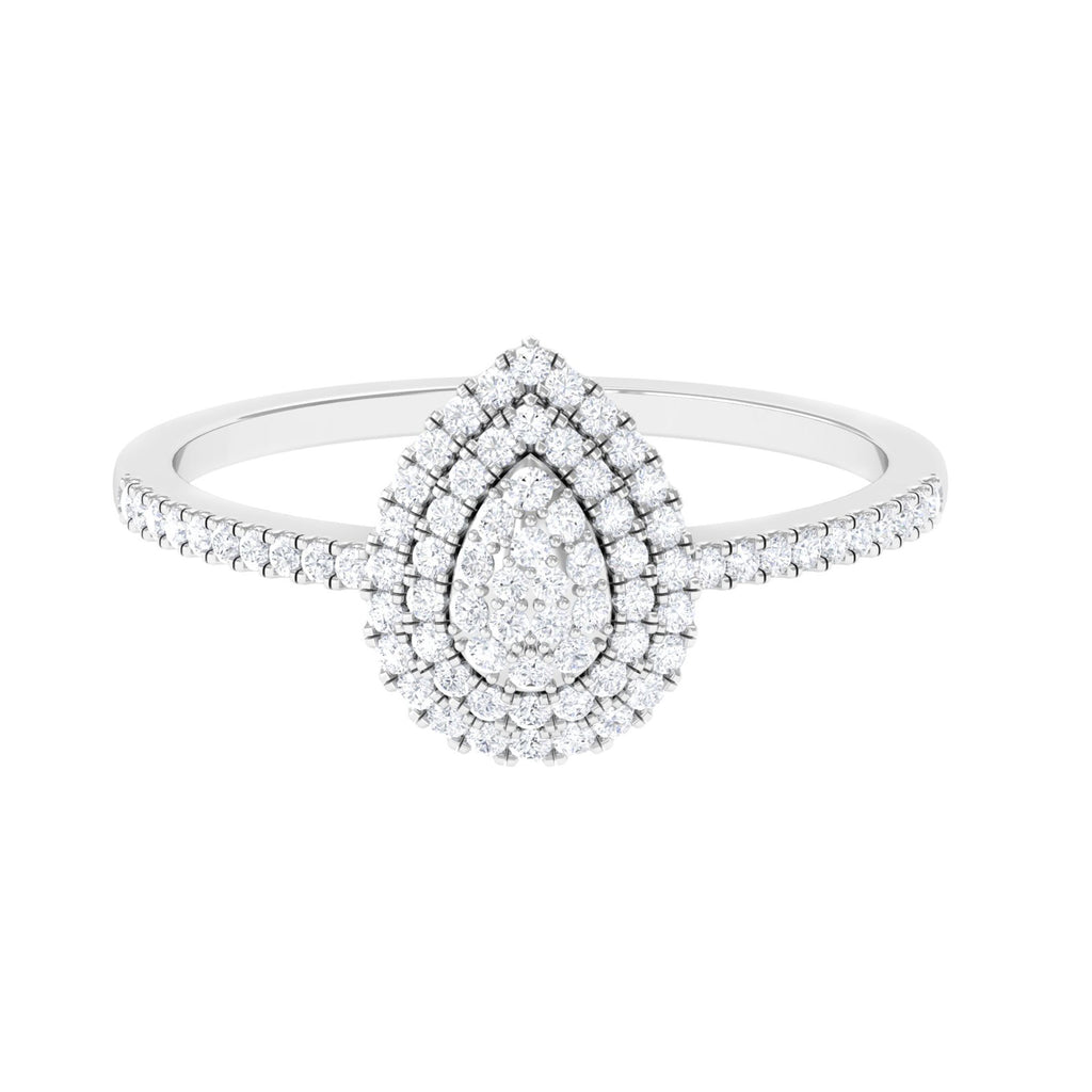 0.75 CT Pear Shaped Diamond Cluster Ring