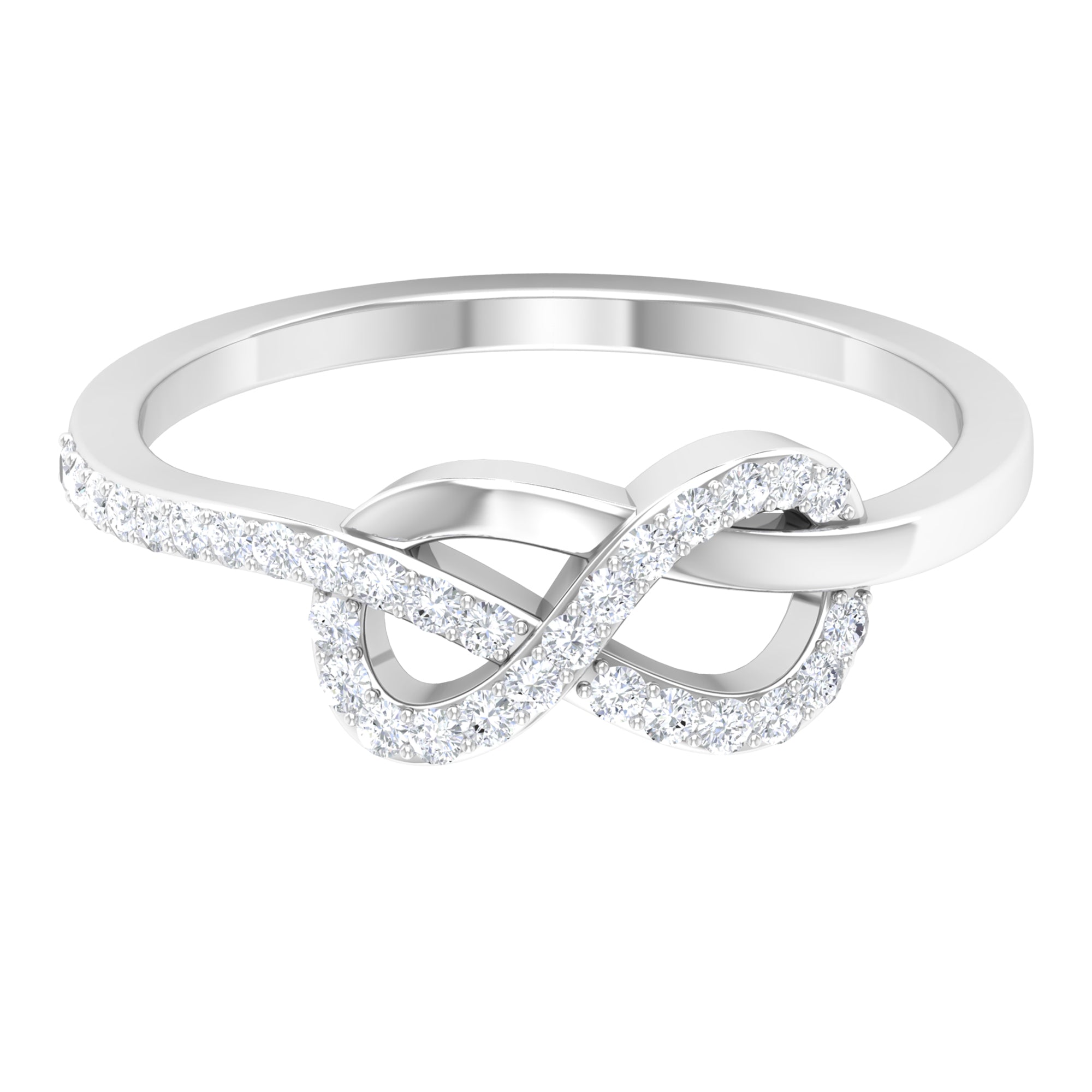 Unique Diamond Twisted Infinity Ring Diamond - ( HI-SI ) - Color and Clarity - Rosec Jewels