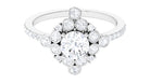 Round Moissanite Vintage Style Engagement Ring Moissanite - ( D-VS1 ) - Color and Clarity - Rosec Jewels
