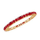 Simple Stackable Band Ring with Red Lab-Created Ruby Lab Created Ruby - ( AAAA ) - Quality - Rosec Jewels