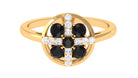3/4 Carat Contemporary Black Onyx and Diamond Promise Ring Black Onyx - ( AAA ) - Quality - Rosec Jewels