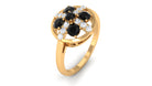 3/4 Carat Contemporary Black Onyx and Diamond Promise Ring Black Onyx - ( AAA ) - Quality - Rosec Jewels