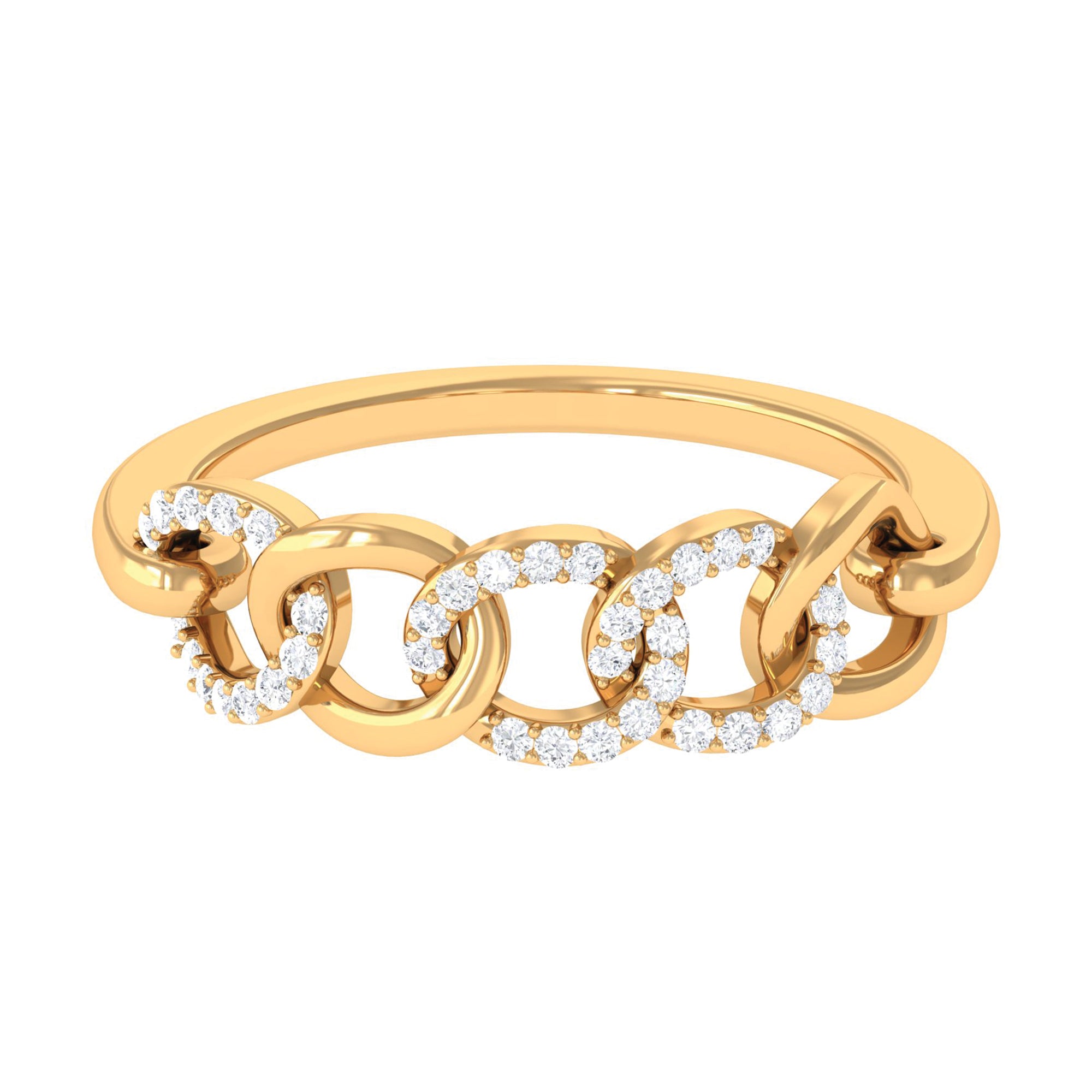 1/4 CT Interlock Diamond Contemporary Band Ring Diamond - ( HI-SI ) - Color and Clarity - Rosec Jewels