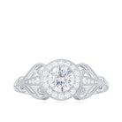 3/4 CT Statement Zircon Engagement Ring with Beaded Details Zircon - ( AAAA ) - Quality - Rosec Jewels