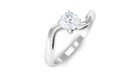 Cute Moissanite Solitaire Bypass Ring Moissanite - ( D-VS1 ) - Color and Clarity - Rosec Jewels