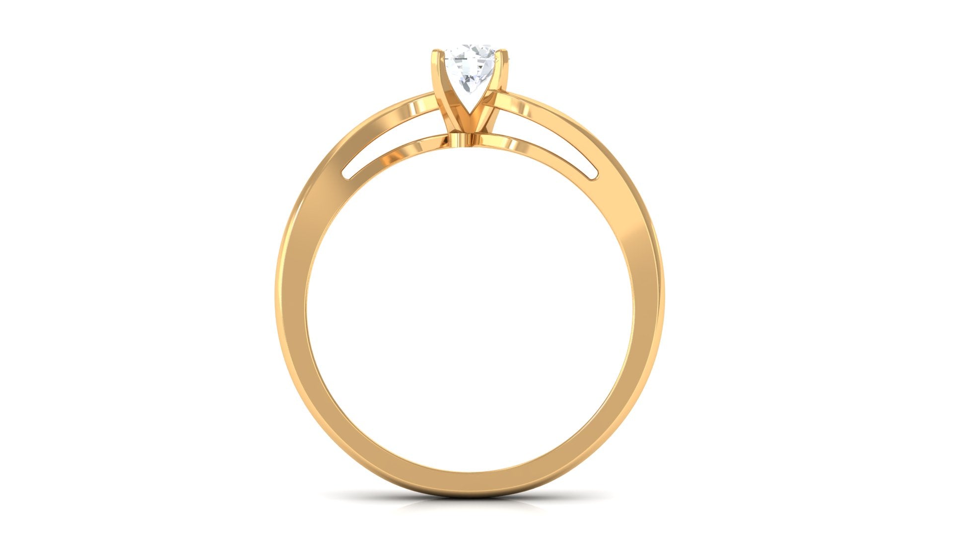 Cute Moissanite Solitaire Bypass Ring Moissanite - ( D-VS1 ) - Color and Clarity - Rosec Jewels