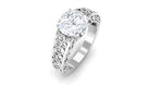 2.25 CT Certified Moissanite Solitaire Vintage Ring with Filigree Details Moissanite - ( D-VS1 ) - Color and Clarity - Rosec Jewels