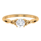 0.50 CT Moissanite Round Solitaire Gold Celtic Knot Ring Moissanite - ( D-VS1 ) - Color and Clarity - Rosec Jewels