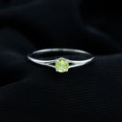 Minimal Peridot Solitaire Promise Ring in Split Shank Peridot - ( AAA ) - Quality - Rosec Jewels