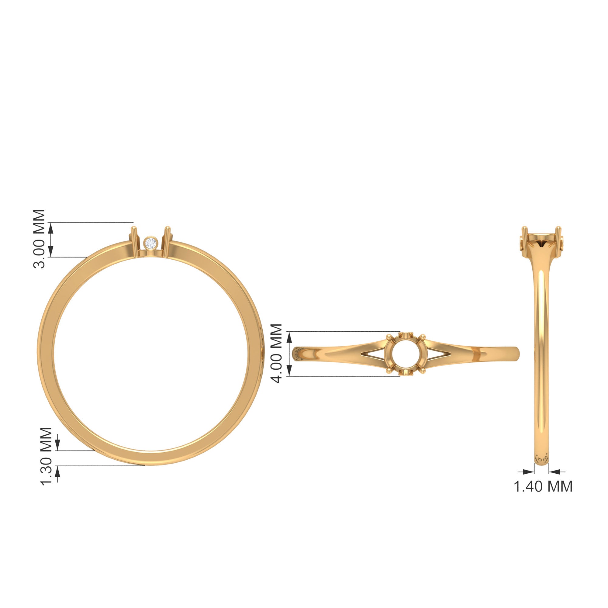 Minimal Peridot Solitaire Promise Ring in Split Shank Peridot - ( AAA ) - Quality - Rosec Jewels