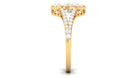 3 CT Split Shank Zircon Oval Engagement Ring in Gold Zircon - ( AAAA ) - Quality - Rosec Jewels