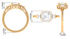 Asscher Cut Zircon Statement Engagement Ring Zircon - ( AAAA ) - Quality - Rosec Jewels